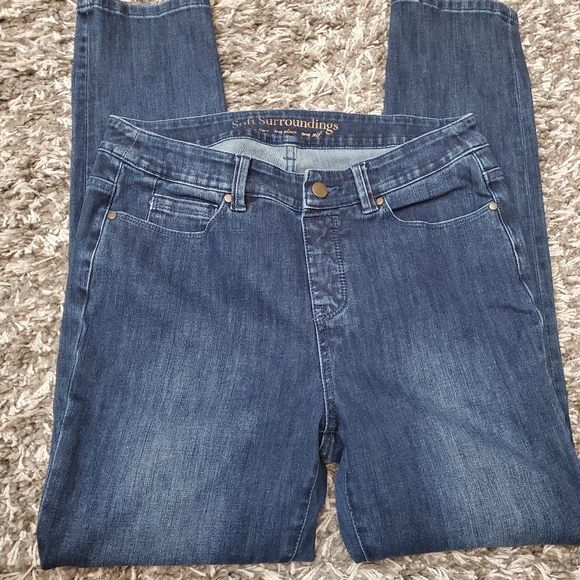 Soft Surroundings Dark Wash Jeans Womens Sz Small - Picture 2 of 6